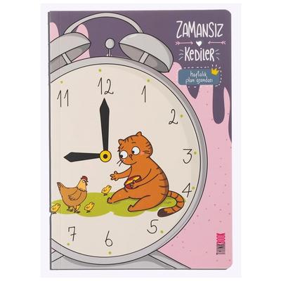 Thinkbook Tb-001 Zamansız Kediler Haftalık Plan Ajandası Çalar Saat