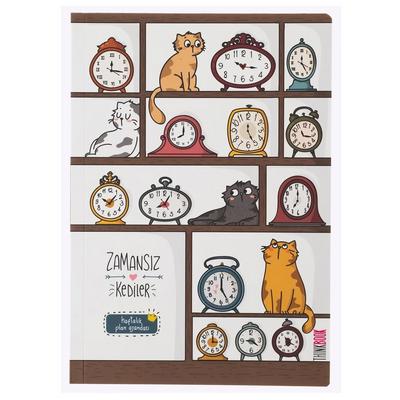 Thinkbook Tb-001 Zamansız Kediler Haftalık Plan Ajandası Kitaplık