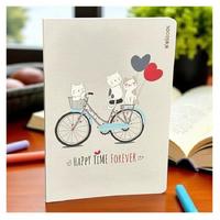 Ninobook Nb-005 Karton Kapaklı Defter 15X21cm 128 Sayfa Çizgisiz Big Bicycle Cats