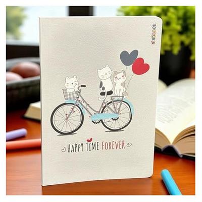 Ninobook Nb-005 Karton Kapaklı Defter 15X21cm 128 Sayfa Çizgisiz Big Bicycle Cats