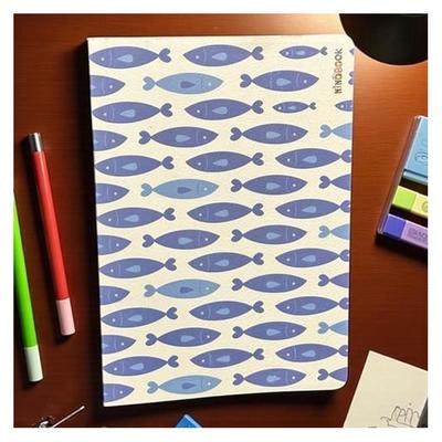 Ninobook Nb-005 Karton Kapaklı Defter 15X21cm 128 Sayfa Çizgisiz Big Fishes