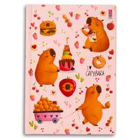Thinkbook Tb-015 Sert Kapak Defter 14X20 208 Sayfa Çizgili Capybara Pasta