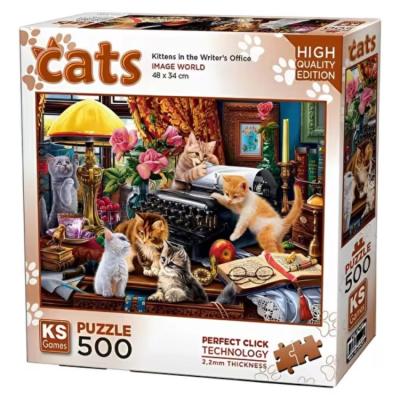 Ks Games 500 Parça Puzzle 20052 Kittens In The Writer's Office