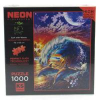 Ks Games 1000 Parça Puzzle 20765 Surf With Waves Neon Karanlıkta Parlar