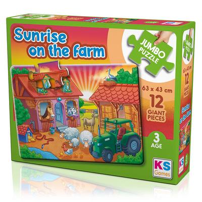 Ks Games 12 Parça Jumbo Puzzle 3 Yaş 31005 Sunrise On The Farm