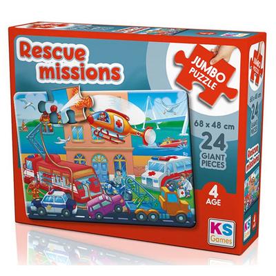 Ks Games 24 Parça Jumbo Puzzle 4 Yaş 31009 Rescue Missions