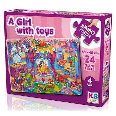 Ks Games 24 Parça Jumbo Puzzle 4 Yaş 31010 A Girl With Toys