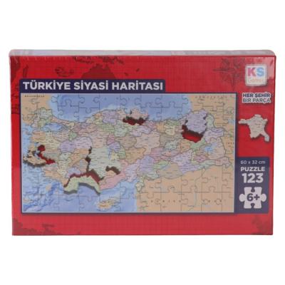 Ks Games 123 Parça Puzzle 31749 Türkiye Haritası