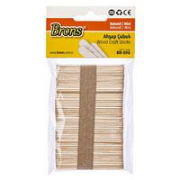Brons Mini Ahşap Çubuk Küçük Naturel 50'Li Paket