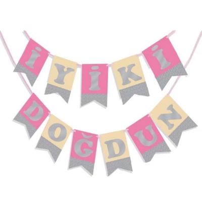 Flama Afiş İyiki Doğdun Simli Gümüş Pembe