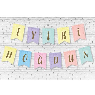 Flama Afiş İyiki Doğdun Makaron Pastel Renkler