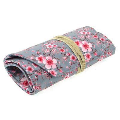 Kaukko Roll Art Kalem Çantası K2193 Gri Çiçekli