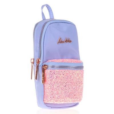 Kaukko Bright Junior Bag Kalem Çantası K2468 Taşlı Floral Mavi