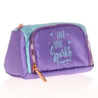 Kaukko Sparkle Plump Kalem Çantası K2532 Duble Koyu Lila