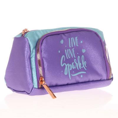 Kaukko Sparkle Plump Kalem Çantası K2532 Duble Koyu Lila