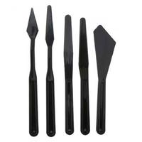 Rich Plastik Spatül Spatula 5'Li Set Siyah