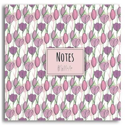 My Mia Art Mıa-004 Kenar Baskılı Kare Defter 16X16 120 Sayfa Pembe Lale