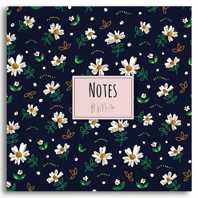 My Mia Art Mıa-004 Kenar Baskılı Kare Defter 16X16 120 Sayfa Mavi Papatya