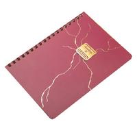 Denden Dd-002 Mermer Karton Kapaklı Spiralli Defter 17X24 224 Sayfa Çizgili Kırmızı