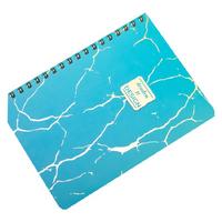 Denden Dd-002 Mermer Karton Kapaklı Spiralli Defter 17X24 224 Sayfa Çizgili Turkuaz