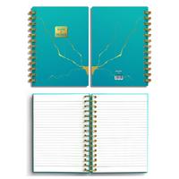 Denden Dd-002 Mermer Karton Kapaklı Spiralli Defter 17X24 224 Sayfa Çizgili Turkuaz