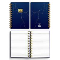 Denden Dd-002 Mermer Karton Kapaklı Spiralli Defter 17X24 224 Sayfa Çizgili Lacivert