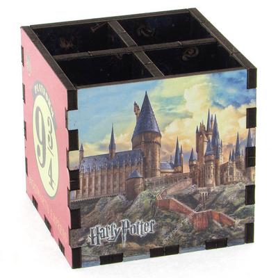 Harry Potter Masaüstü Bölmeli Ahşap Kare Kalemlik