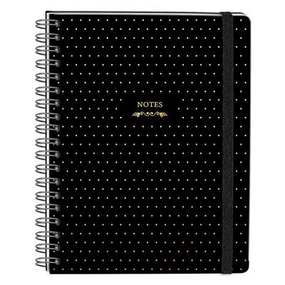 Victoria's Journals Sert Kapaklı Spiralli Defter 17X24 90Gr Çizgili Siyah