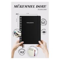 Victoria's Journals Premium Nota Bene A4 Spiralli Defter Çizgili Siyah