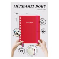 Victoria's Journals Premium Nota Bene A4 Spiralli Defter Çizgili Kırmızı