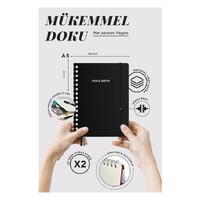 Victoria's Journals Premium Nota Bene A5 Spiralli Defter Çizgili Siyah