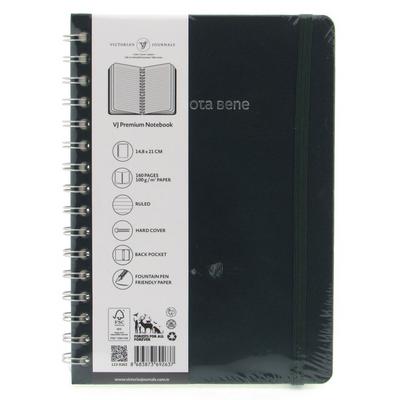 Victoria's Journals Premium Nota Bene A5 Spiralli Defter Çizgili Koyu Yeşil