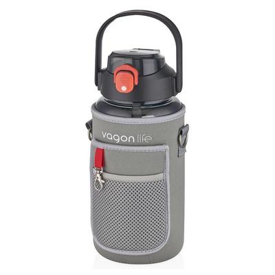 Vagon Life Vgn2115 Pipetli Kılıflı 1500Ml Plastik Matara Siyah