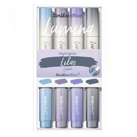 Scrikss Lumina Fosforlu İşaretleme Kalemi 4'Lü Set Lilac Colour