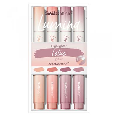 Scrikss Lumina Fosforlu İşaretleme Kalemi 4'Lü Set Lotus Colour