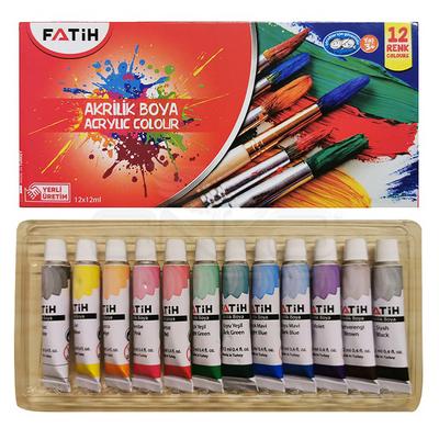 Fatih Akrilik Boya Tüp 12 Renk