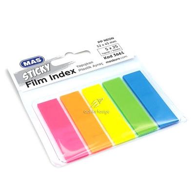 Mas 3661 Yapışkanlı Film İndex 12X45mm 5X25 Yaprak
