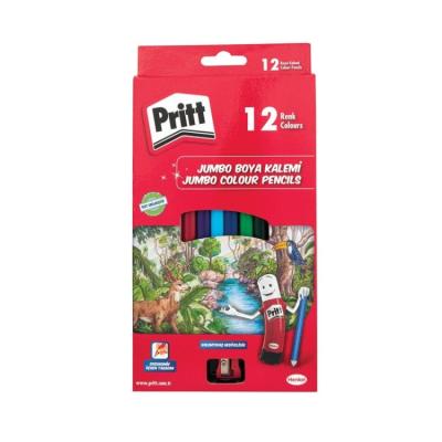 Pritt Jumbo Üçgen  Kuru Boya Kalemi 12 Renk
