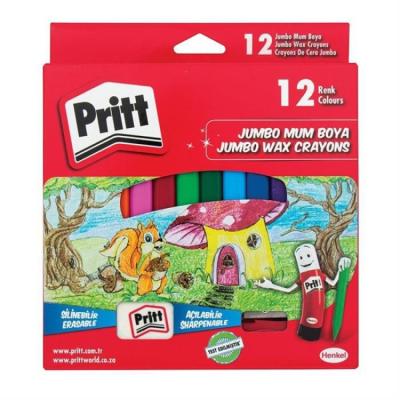 Pritt Jumbo Üçgen Pastel Boya Kalemi 12 Renk