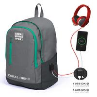 Coral High 23233 Sırt Çantası Usb Ve Aux Soketli