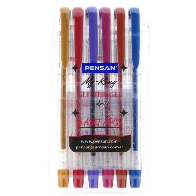 Pensan My King Simli Jel Tükenmez Kalem 6'Lı Paket