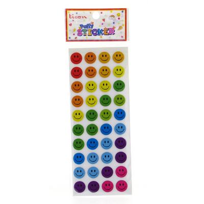 Ticon Sticker Puffy Kabartma Etiket 348871 Renkli Gülen Yüz