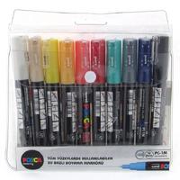 Uni Posca Su Bazlı Poster Markörü Pc-1M/10C 0,7Mm Yuvarlak Uçlu 10 Renk Set