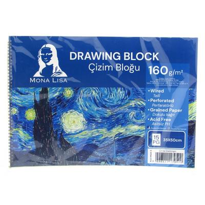 Mona Lisa Çizim Bloğu Defteri 160Gr 35X50cm 15 Yaprak
