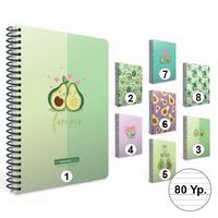 Gıpta Avocado Notes Spiralli Defter A4 Büyük 80 Yaprak Çizgili