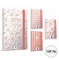 Gıpta Blush Lastikli Defter 13X21 120 Yaprak Çizgili