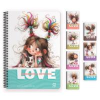 Gıpta Exclusive Love Book Spiralli Defter A4 Büyük 80 Yaprak Kareli