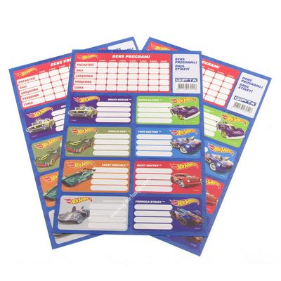 Hot Wheels Okul Etiketi Ders Programlı 3'Lü Paket