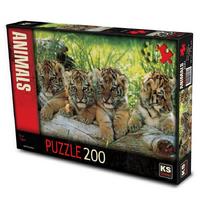 Ks Games 200 Parça Puzzle 11325 Four Tigers