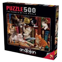 Anatolian 500 Parça Puzzle 3618 Kediler Ve Kitaplar
